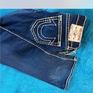 True Religion Blue Boot Cut Jeans with Vintage Look
